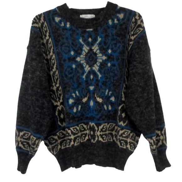 Vintage Uniform Code Sweater Crew Neck Gray Blue Beige - Picture 1 of 4